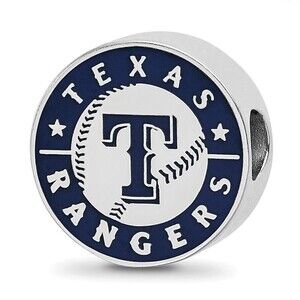 Kazi Luxury SS/Rh-p MLB LogoArt Texas Rangers Enameled Bead